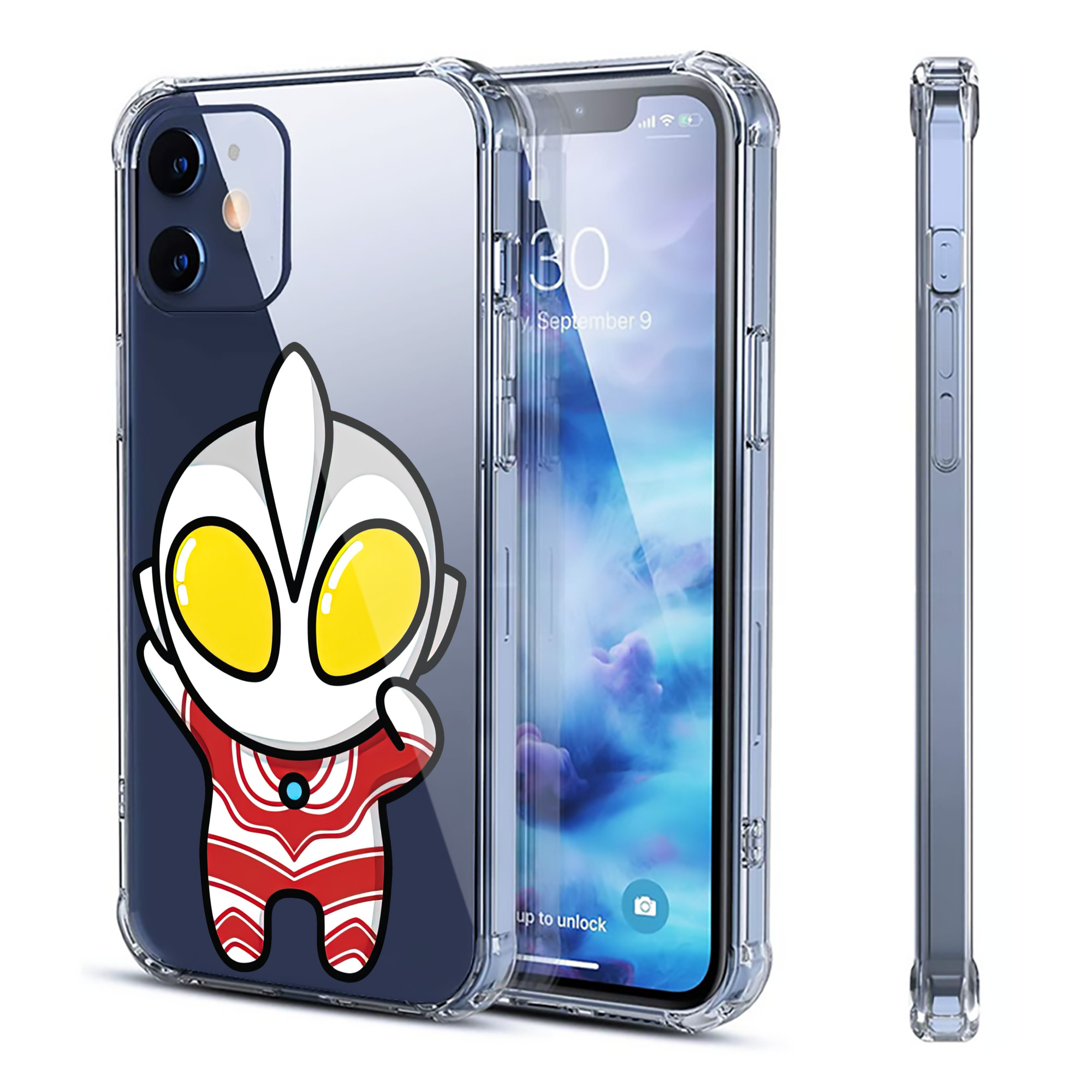 （画像用） ウルトラマン Ultraman 【iPhone 12シリーズ対応】透明スマホケース（クリアソフトケース）